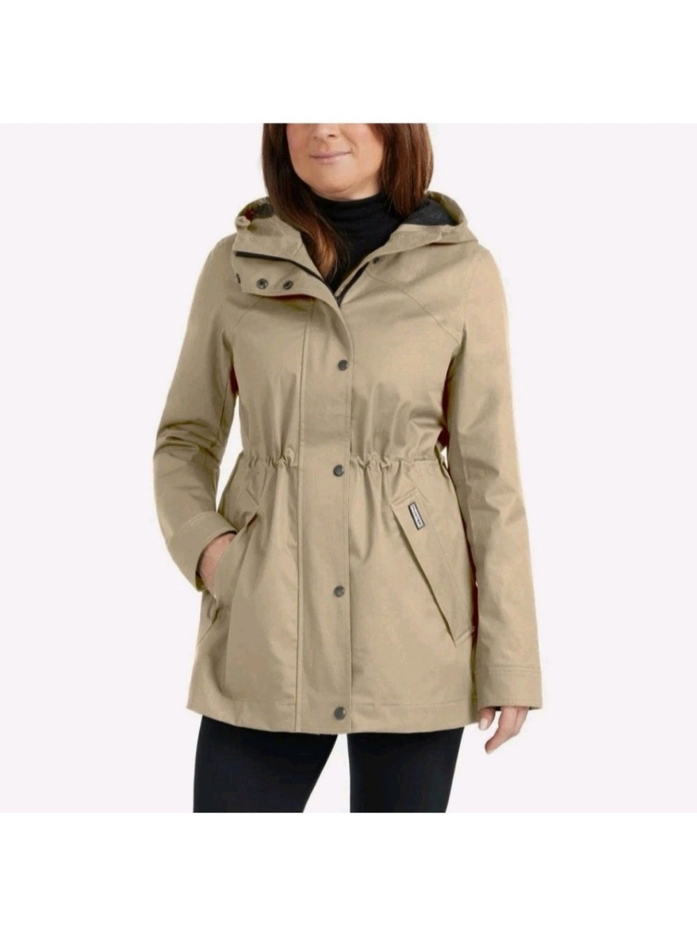 Hunter Beige Hooded Utility Anorak Jacket